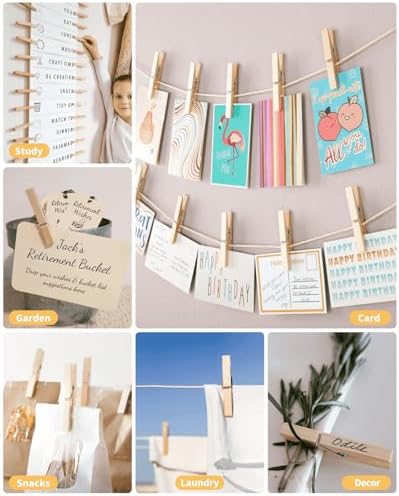 Large Clothes Pins Wooden Clothespins, 4 Inch 48 Pack Heavy Duty Outdoor Pegs - Image 6