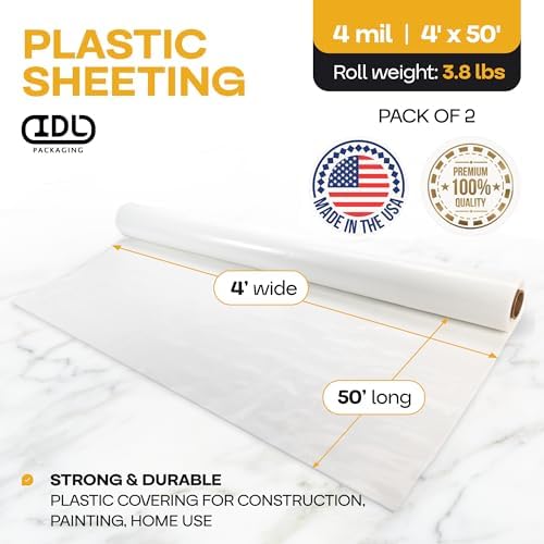 Plastic Sheeting 4 mil, Construction, Drop Cloth - Image 2