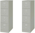 Scranton & Co Set of 2 26.5" D 4-Drawer Letter Width Vertical Filing Cabinet