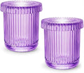 Purple Thick Glass Bathroom Qtip Holder, 2 Pack by MKOSAB