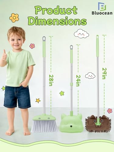 28'' Kids Mini Broom with Dustpan & Mop Set - Image 3