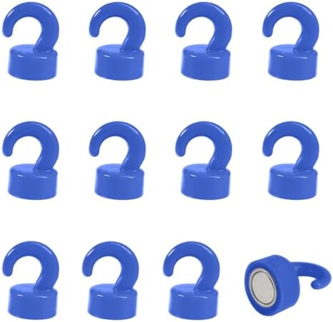 12PCS Mini Strong Neodymium Magnet Hooks Blue Push Pin by JINGZHAN
