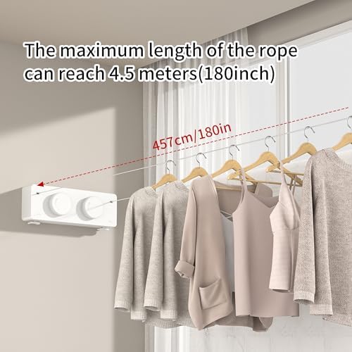 JOOM Double Retractable Clothesline, 2 x 13.8 FT, 40 LB Heavy-Duty - Image 4