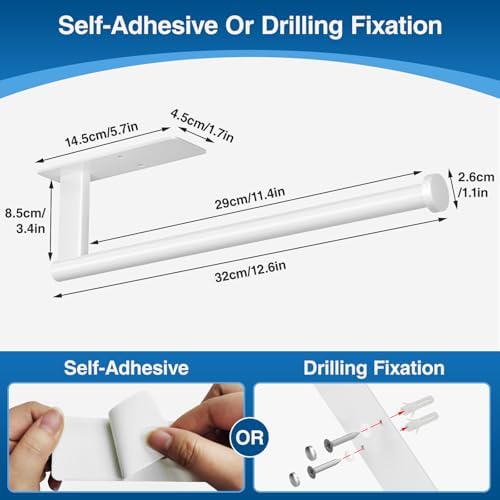 Paper Towel Holder Under Cabinet, Self-Adhesive or Drilling - Image 6