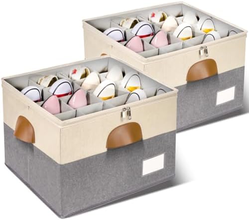 2 Pack Shoe Organizer for Closet by JHHBHV