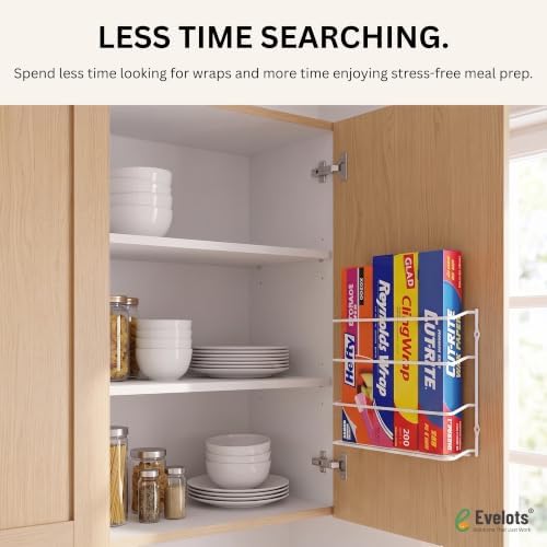 Evelots Kitchen Wrap & Food Bag Organizer Wall/Cabinet Mount - Image 3