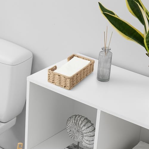 Napkin Holder for Bathroom, Woven Wicker Cotton Rope Guest Towel Holder Tray - Image 6