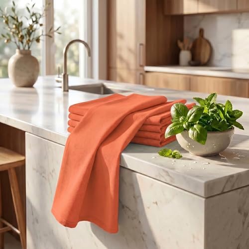 Urban Villa Kitchen Towels Cotton Dish Towels 20”x30” Coral - Image 6