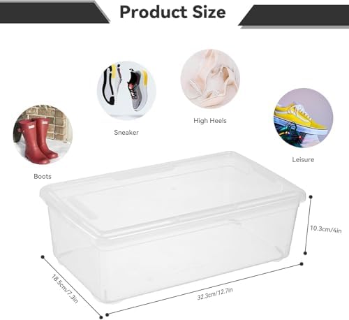 novelinks 10 Pack 6 Quart Stackable Shoe Storage Bins - Image 2