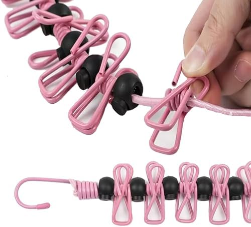 2 Pack Portable Travel Clothesline ，Black+Blue Retractable Portable Clothesline - Image 3