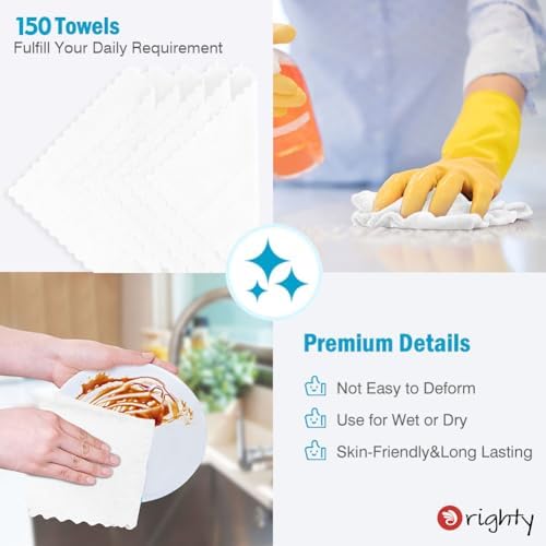 Orighty Microfiber Cleaning Cloth Bulk, 150 Pack Shop Towels 12x12in - Image 5