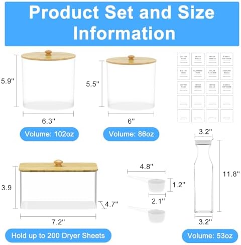3+1 Pack Laundry Pods Containers & Dryer Sheet Holder & Laundry Detergent - Image 2