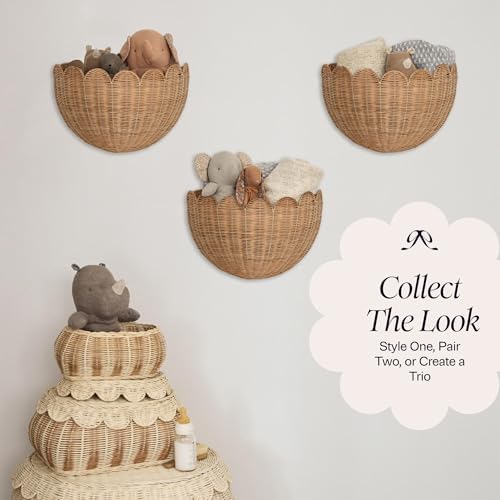 BEBE BASK Scalloped Wicker Wall Basket - Image 4