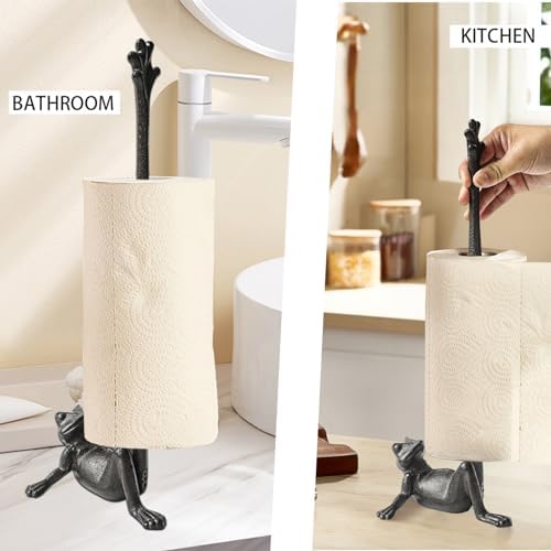 Frog Paper Towel Holder 16.5'' Cast Iron Paper Towel Holder Funny Toilet Paper - Image 5