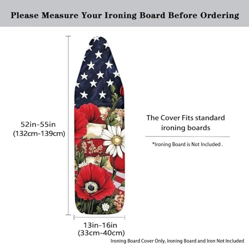 American Flag Poppy Iron Board Cover Stain Resistant Ironing Board Replacement - Image 5