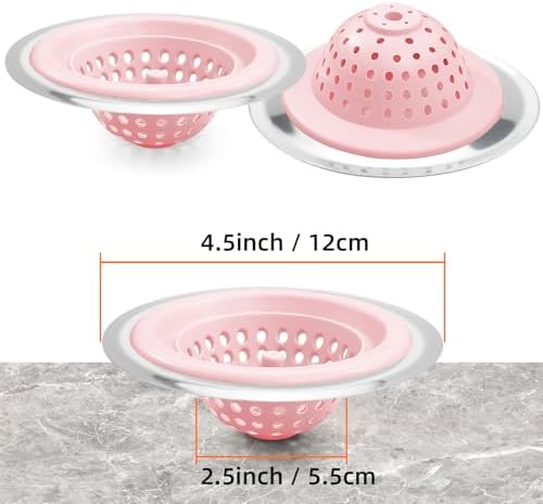 Silicone Strainer for Kitchen Sink, 2 Pack, Stainless Steel Reinforced - Image 4
