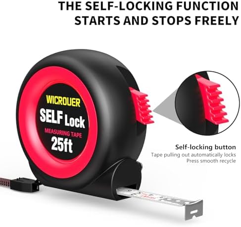 25 FT Self-Locking Steel Tape Measure, Retractable Measuring Tape - Image 2