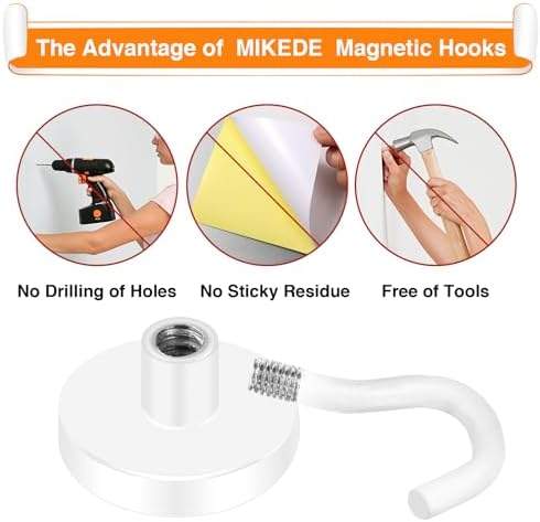 MIKEDE Magnetic Hooks 50LB+ Heavy Duty Magnet Hook - Image 4