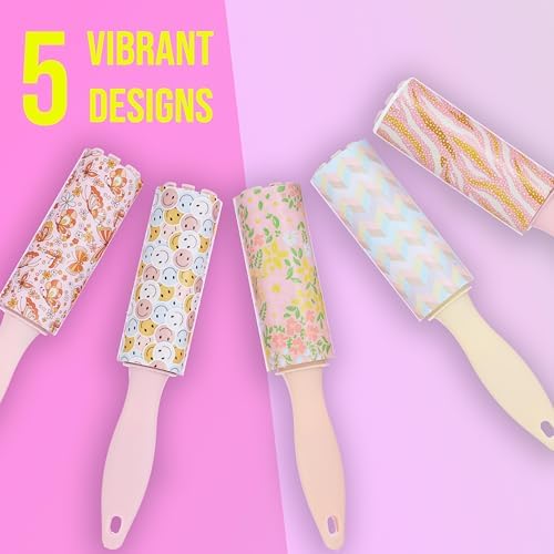 5pc Smiley Mini Lint Roller Value Pack - Image 4