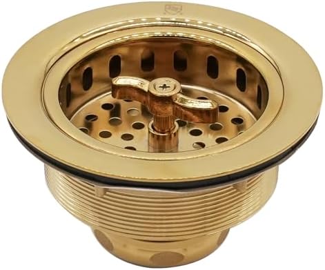Westbrass A213-01 3-1/2" Wing Nut Twist Style Large Kitchen Sink Basket Strainer by Westbrass