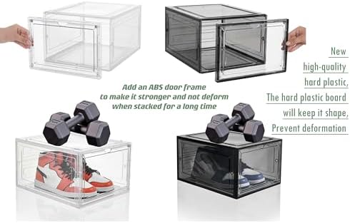 ZLLZUU Stackable Shoe Storage Boxes 9 Pack X-Large Clear Sneaker Organizer - Image 4