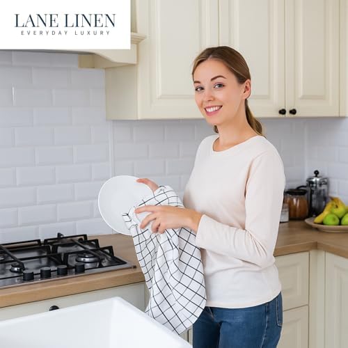 LANE LINEN Kitchen Towels Set – Pack of 6 Cotton Dish Cloths, Soft & - Image 4