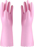 Alimat PluS Pink Cleaning Gloves Latex Free, Cotton Flock Liner, Medium | 1 Pair by AlimatPlus