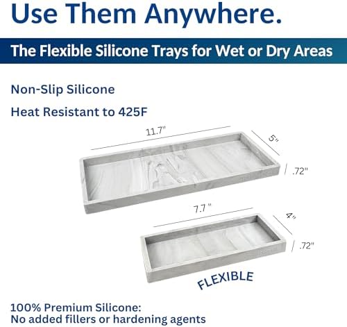 Spacewiser Countertop & Vanity Silicone Tray – 2 PC Set - Image 3