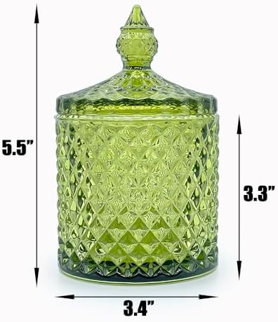 10 oz Olive Green Glass Candy Dish - Image 3