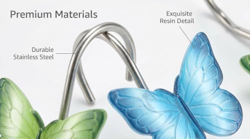 12 Pack Butterfly Shower Curtain Hooks - Image 3