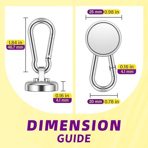 Magnetic Hooks for Cruise Cabins, 70 lbs Magnets Silver, 10 Pack - Image 2