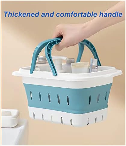Foldable Plastic Shower Caddy Basket 2 Pcs, Portable and Durable Toiletries - Image 5