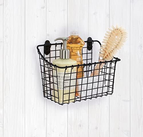 Spectrum Large Wall Mounted Wire Basket Matte Black Kitchen Wall Mount - Image 2