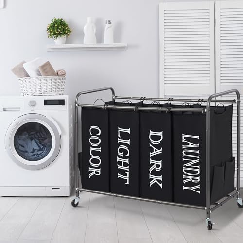 STORAGE MANIAC Laundry Sorter 4 Section, 47.5 Gal Laundry Hamper - Image 6