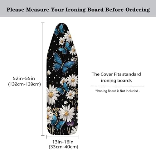 Butterfly Daisy Flower Pattern Ironing Board Cover Scorch Resistant Ironing - Image 5