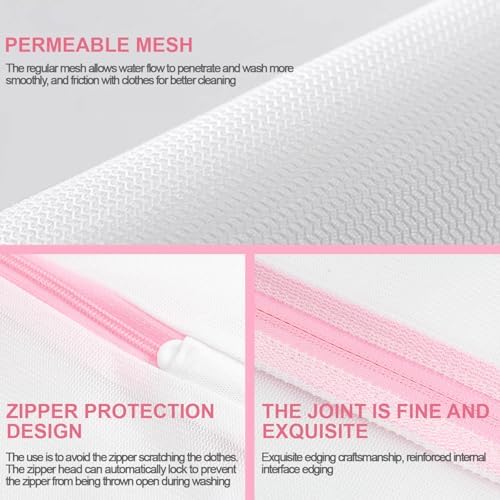 Extra Large Mesh Laundry Bags Washing Bag 2Pack Delicates Bag and Zipper - Image 2