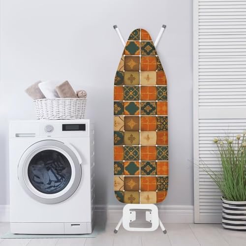 Moroccan Ceramic Tiles Steam Ironing Board Cover, Vintage Square Tile Standard - Image 3