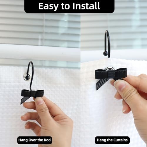 Decorative Shower Curtain Hooks, Luxury Bowknot Shower Curtain Rings, Modern - Image 4