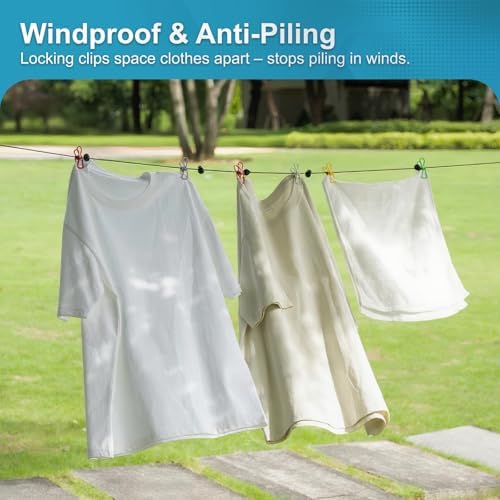 2 Pack Retractable Portable Clothesline, Windproof Clothes Line - Image 6