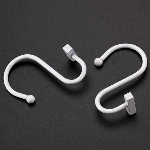 White Shower Curtain Hooks, Rust Proof Shower Curtain Rings - Image 3