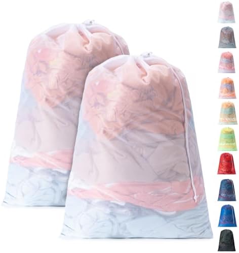 2 Pack Mesh Travel Laundry Bag 28" x 40"Extra Large Dirty Clothes Organizer by Unknown