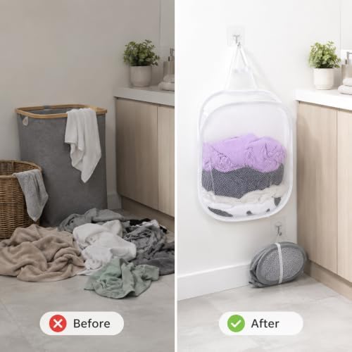 2 Pack Foldable Laundry Hamper, Hanging Laundry Hamper - Image 6