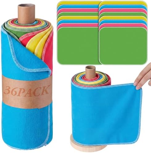 36 Pack Reusable Paper Towels Roll Cleaning Cloth by Noveread