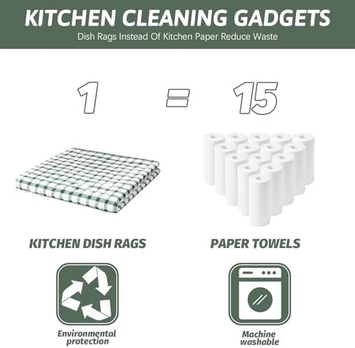 Nialnant 8 Pcs Kitchen Dish Rags, 100% Cotton Kitchen Towels - Image 4