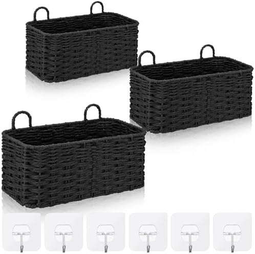 3 Pcs Wall Hanging Baskets, Paper Cord by Ferrochef