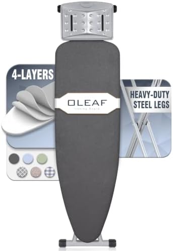 oleaf Ironing Board with Cover and Thicken Pad Height Adjustable Full Size by oleaf
