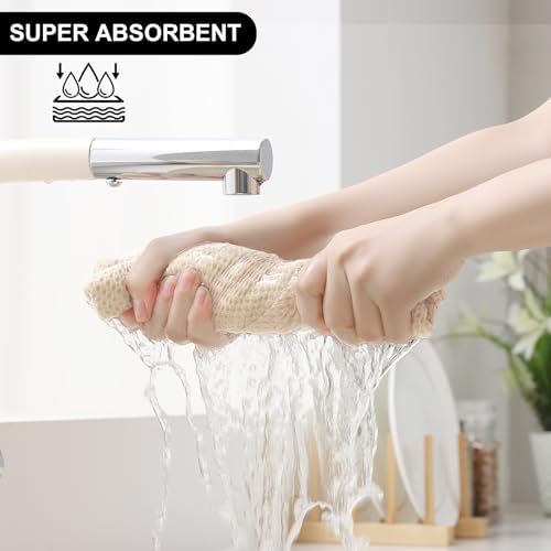 Homaxy 8 Pack 100% Cotton Kitchen Towels and Dishcloths Set - Image 3