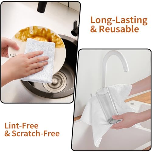 80 Pack Microfiber Cleaning Cloth Roll, Lint Free Rags & Tear Away Reusable - Image 5
