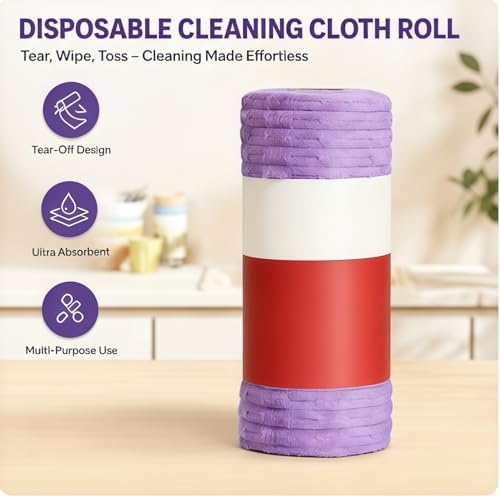 Multipurpose Reusable Tear-Off Cleaning Cloth Roll, 40 Pack Ribbed Microfiber - Image 2