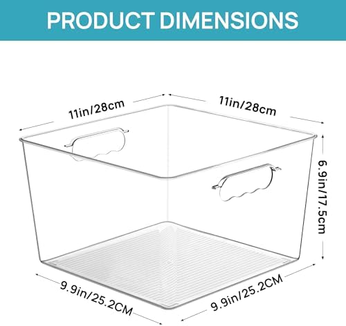 Vtopmart 20 Pack Extra Large Clear Storage Bins, 11x11 Cube Organizer - Image 3